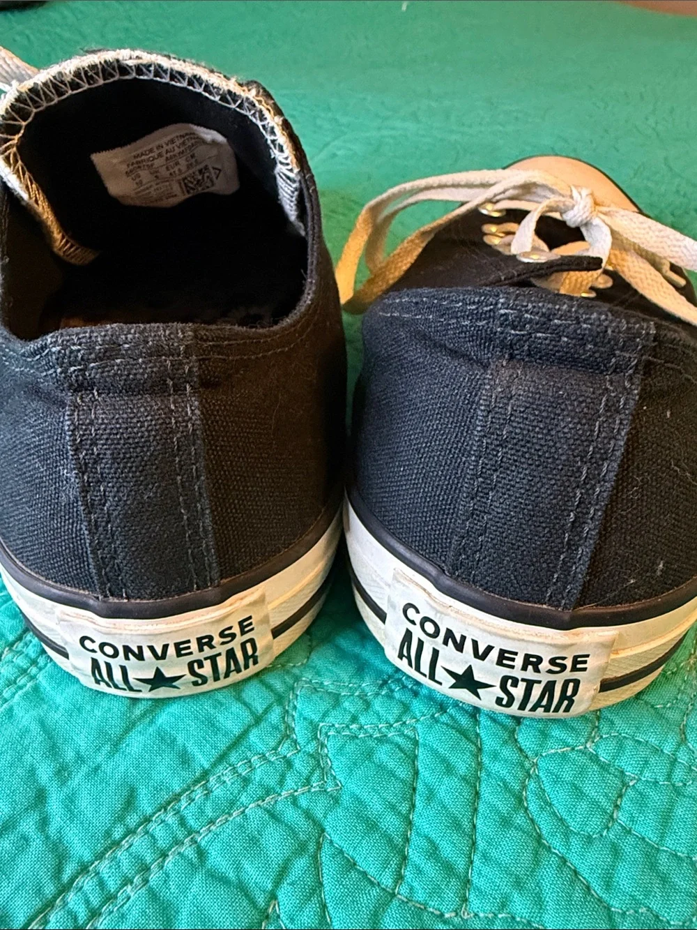 Converse Classic Black Canvas Low-Top Sneakers with White Accents - Picture 7 of 7